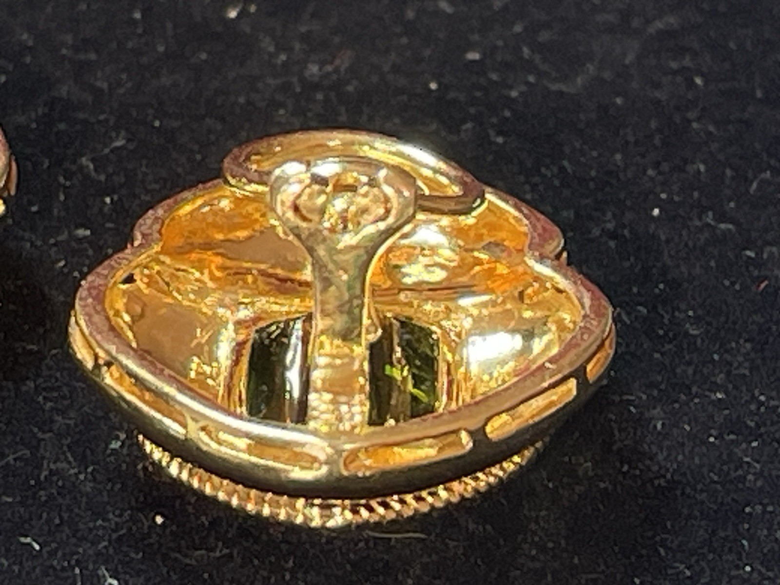 18K GOLD GREEN TOURMALINE & DIAMOND EARRINGS SIGNED OMEGA 23grs APPRAISAL $5,000