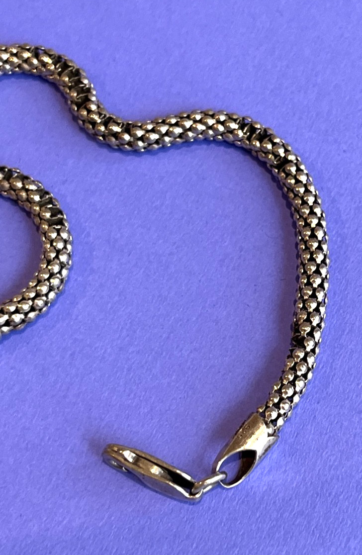 Karizia Italy KA 1772 Sterling Silver Popcorn Bracelet 6.6g Flaws Patina Read