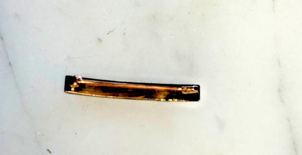 Etched gold or gold-filled baby beauty Victorian Edwardian safety clasp pin