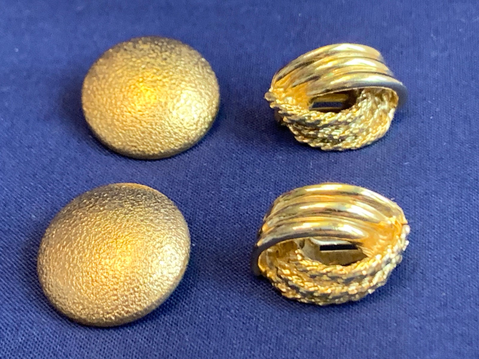 Vtg Clip-On Earring Lot Monet Sarah Coventry Avon Golden Faux Pearl / Gemstones