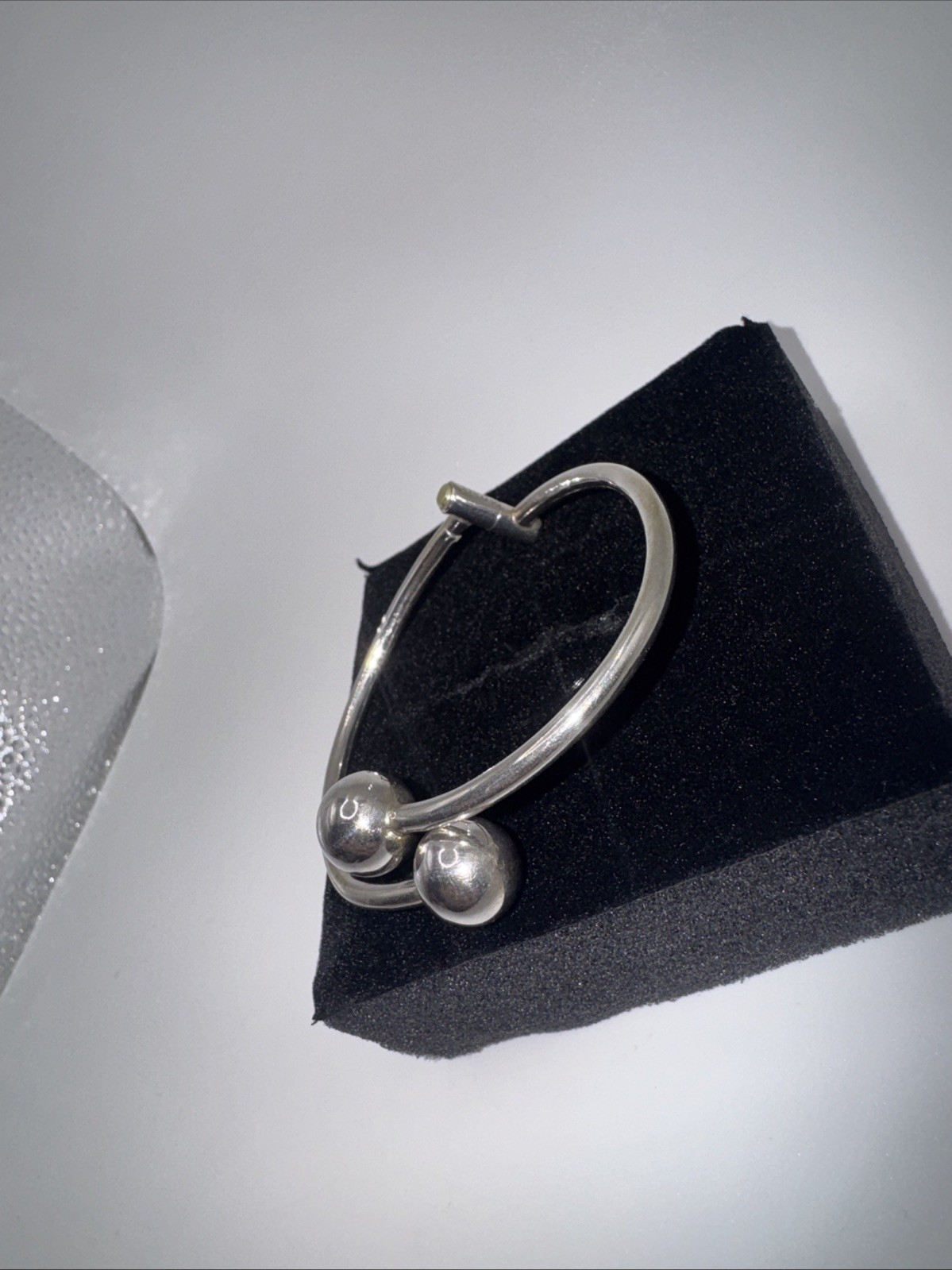 Vintage ATI Mexican Silver 925 Orb Ball Hinge Adjustable Cuff Bangle Bracelet