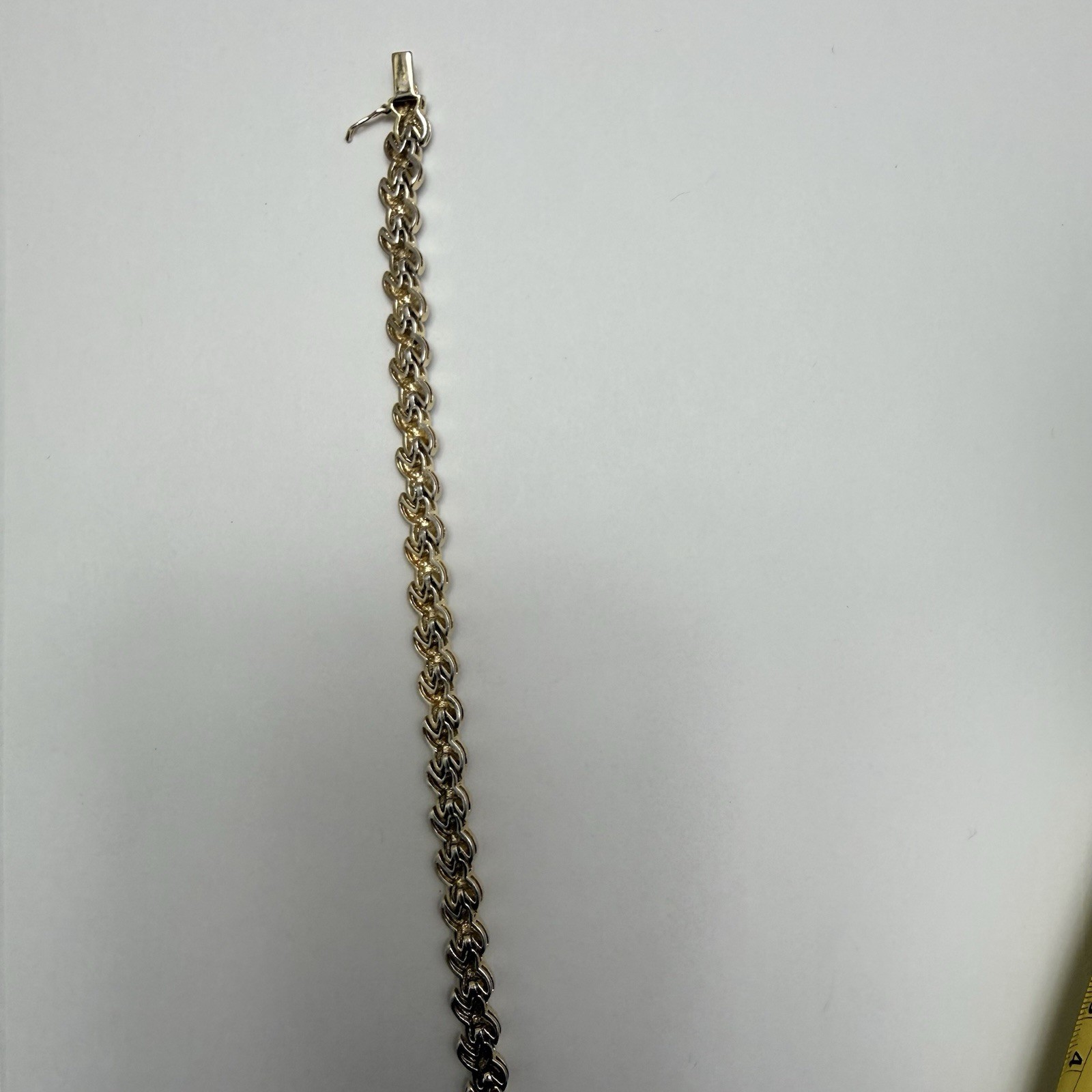 Vintage Substantial 22.5g Sterling Silver 925 Textured X Link Bracelet 7.25″