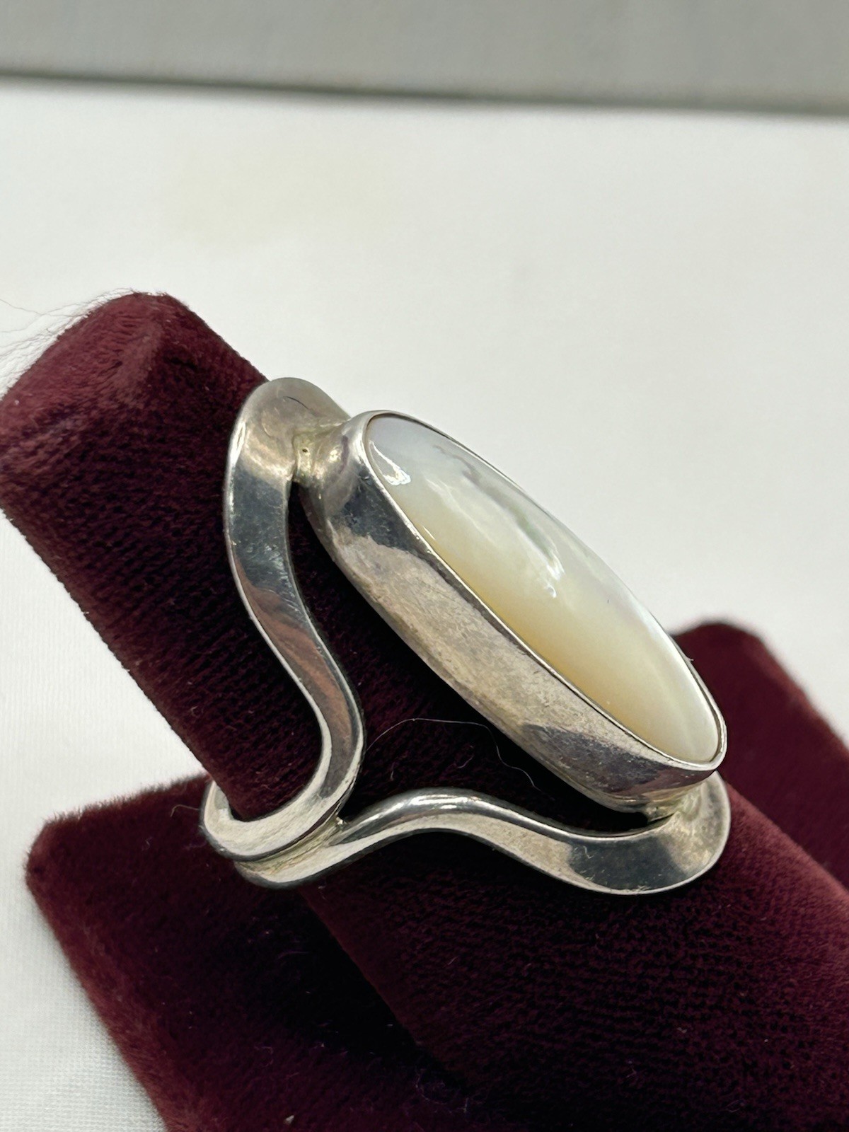 Signed DDD Dominique Dinouart Sterling Silver MOP Ring Size 9
