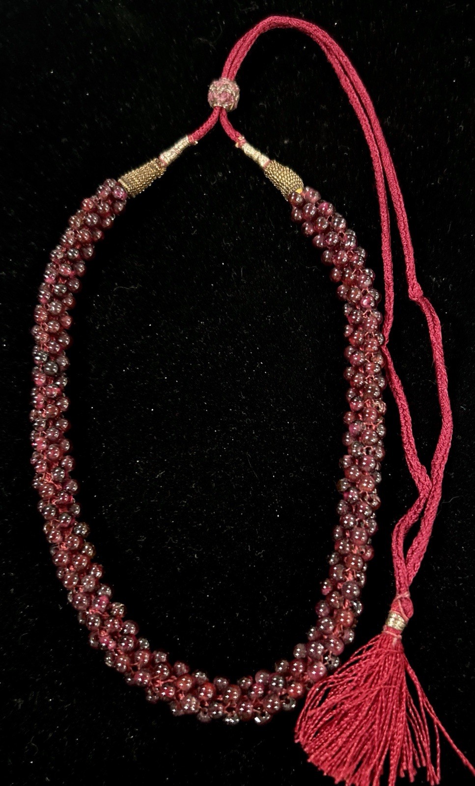 VTG CZECH Bohemisn Hand Made GARNET Rope NECKLACE
