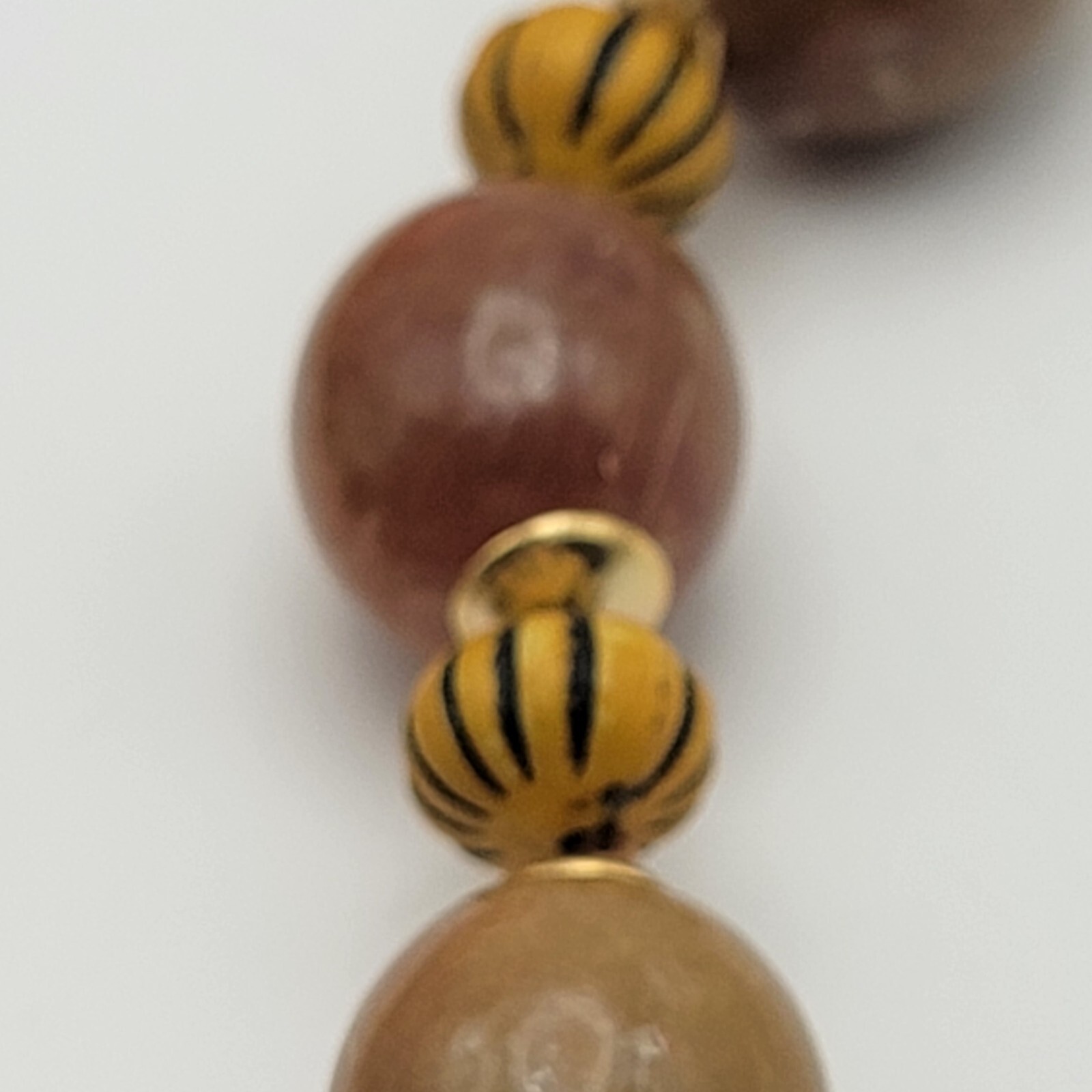 Vintage Butterscotch Lucite And Pumpkin Wood Bead Chunky Statement Necklace 22″