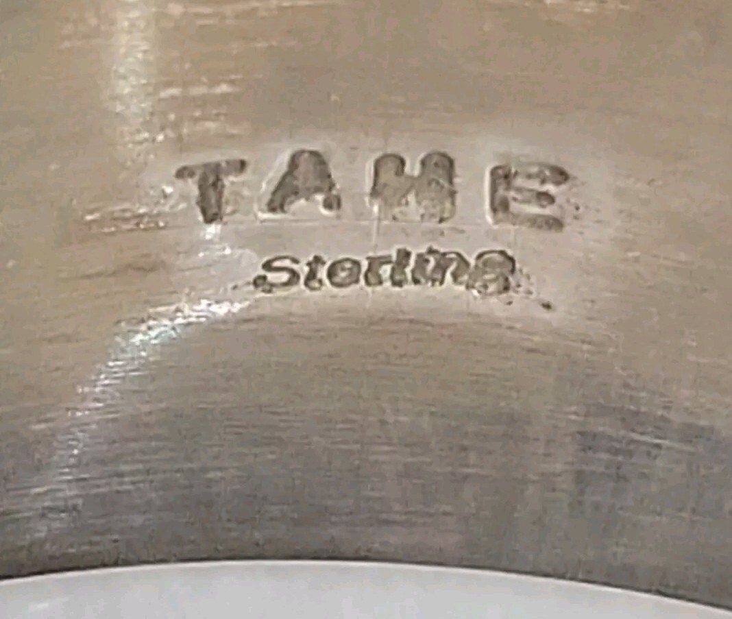 Vintage Signed TAHE Navajo Stamped 1″ Wide Cuff Bracelet Sterling Silver 64 Gram