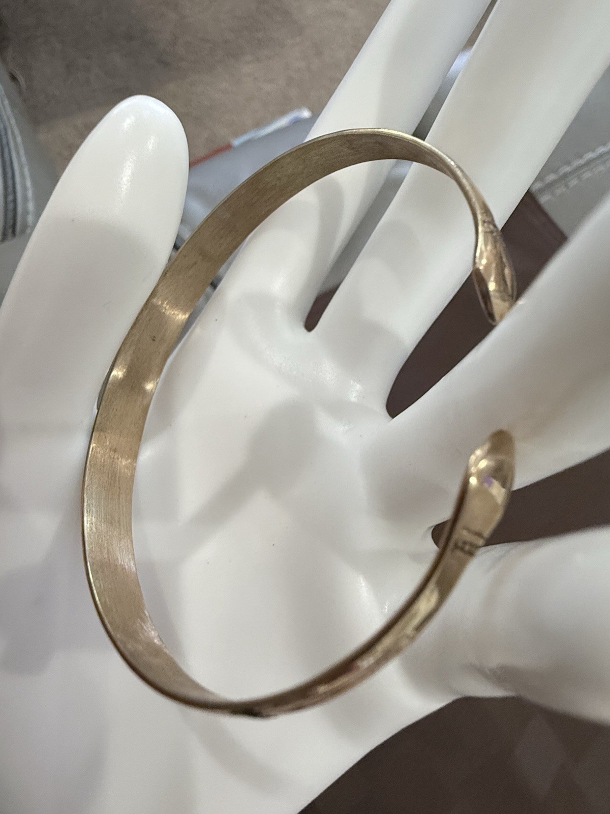 Vintage Brass Deity Torque Cuff Bangle – Hand-Engraved Bracelet, 7.25″