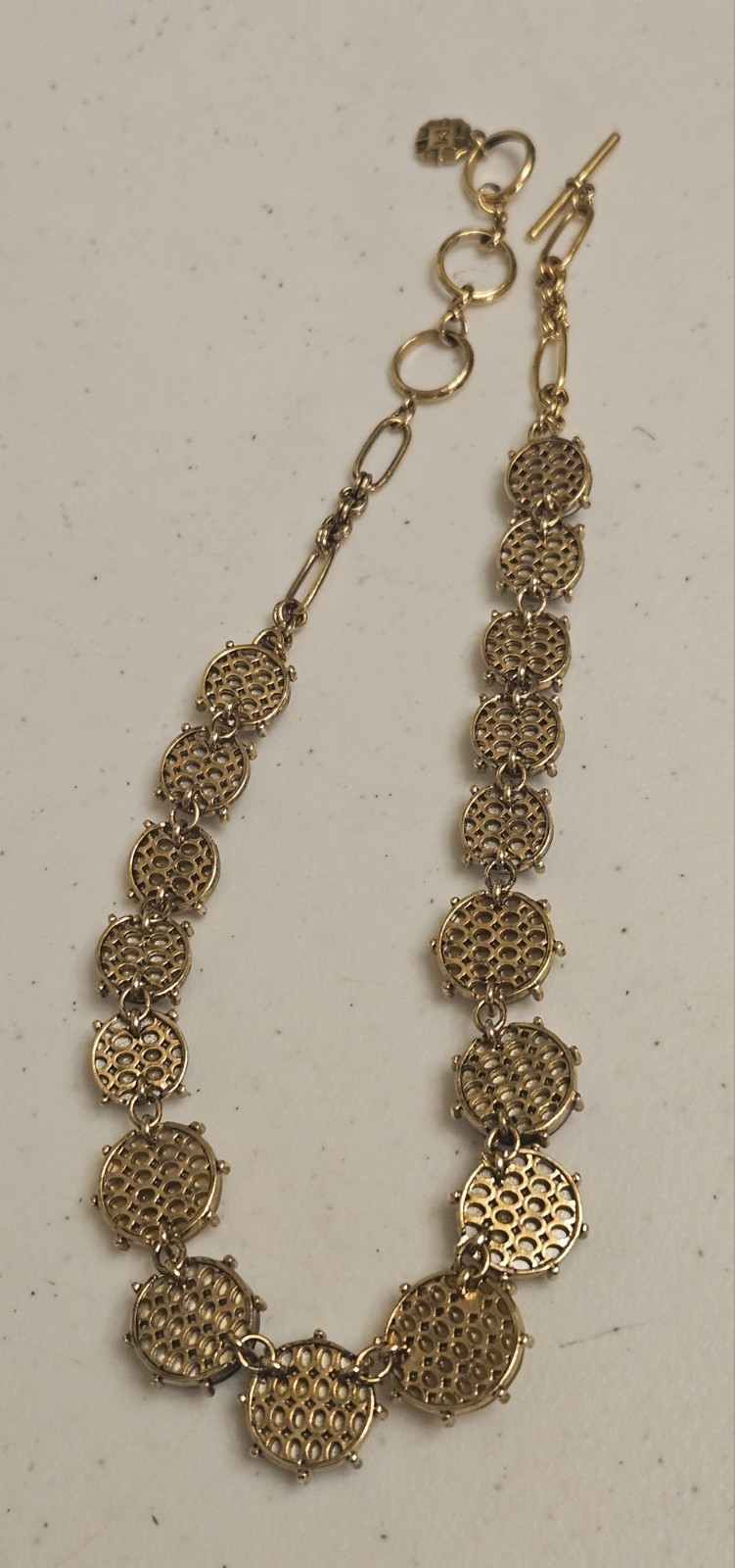 MONET NECKLACE 18″ ADJUSTABLE TOGGLE CLOSURE GOLDTONE