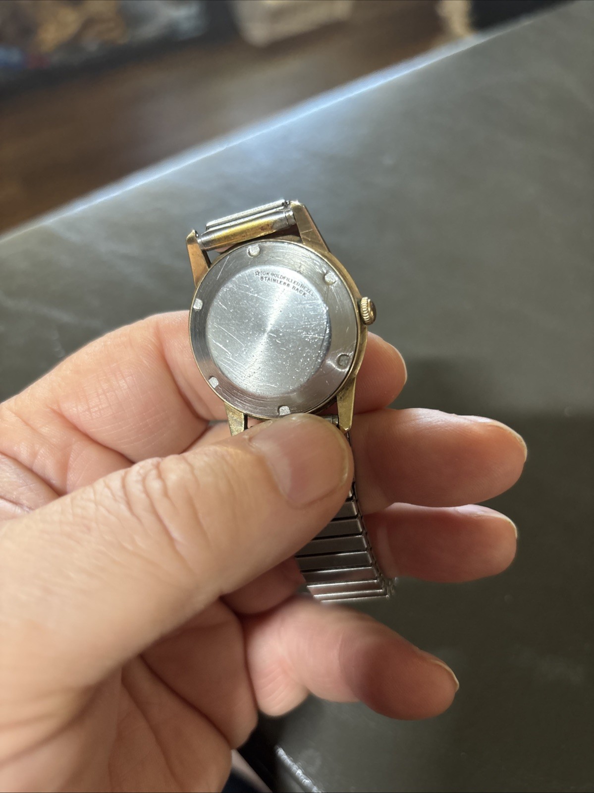 VINTAGE Waltham 25 Self Winding 10k Gold Filled Bezel/Red Second Hand READ DES