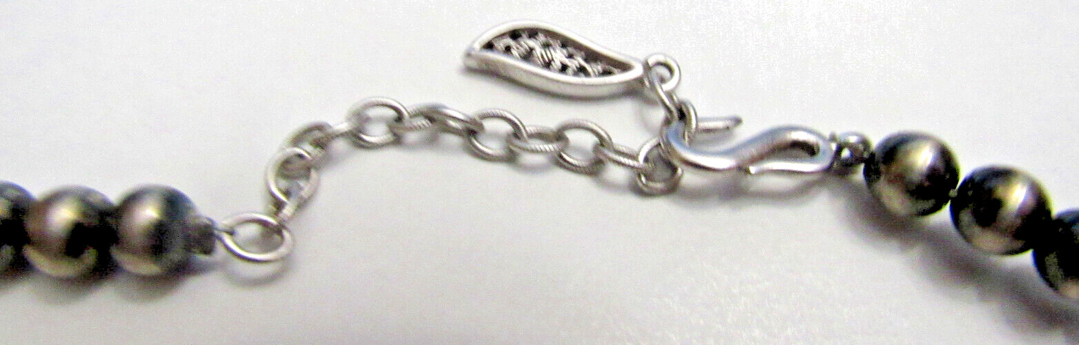 Vintage 18″ Bib Silver Tone Dangle Beaded Metal Necklace 50 g.