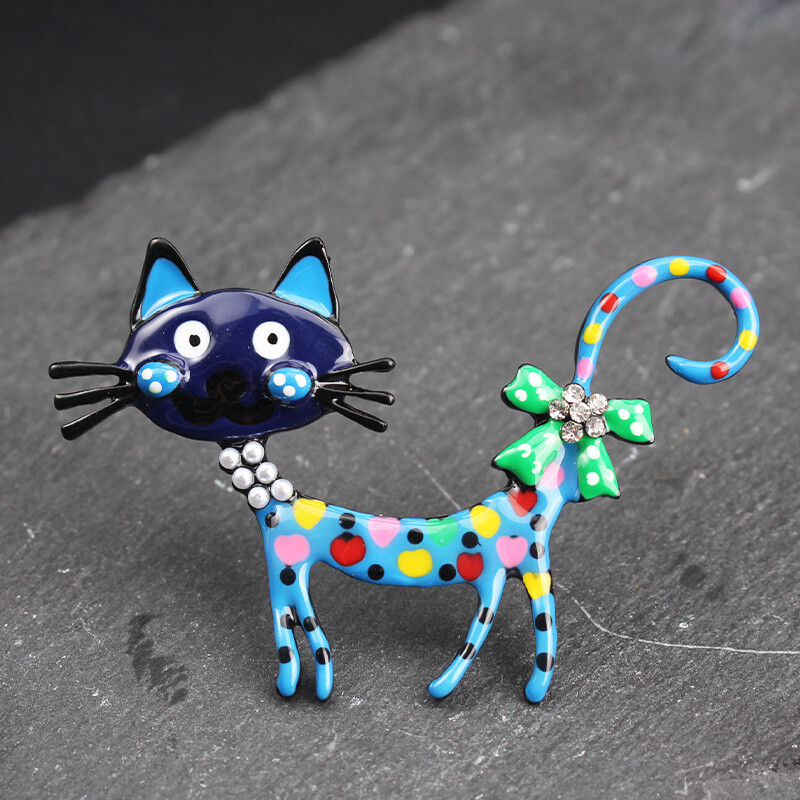 Fashion Dripping Niche Design Sense Cartoon Cat Brooch Women Men Jewelry Gift