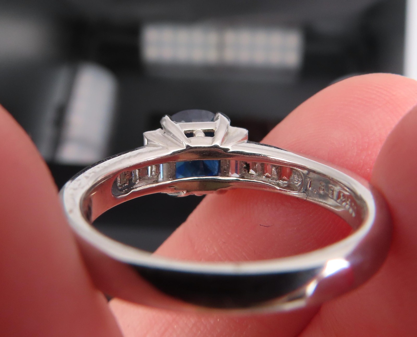 1.89ct GIA Burma No Heat Blue Sapphire & 0.54ct Diamond Platinum Ring Size 7.5