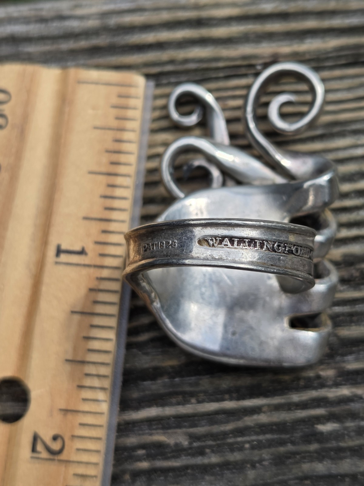 Vintage Wallingford Fork Ring Silver Plated Silverware Size 7.5