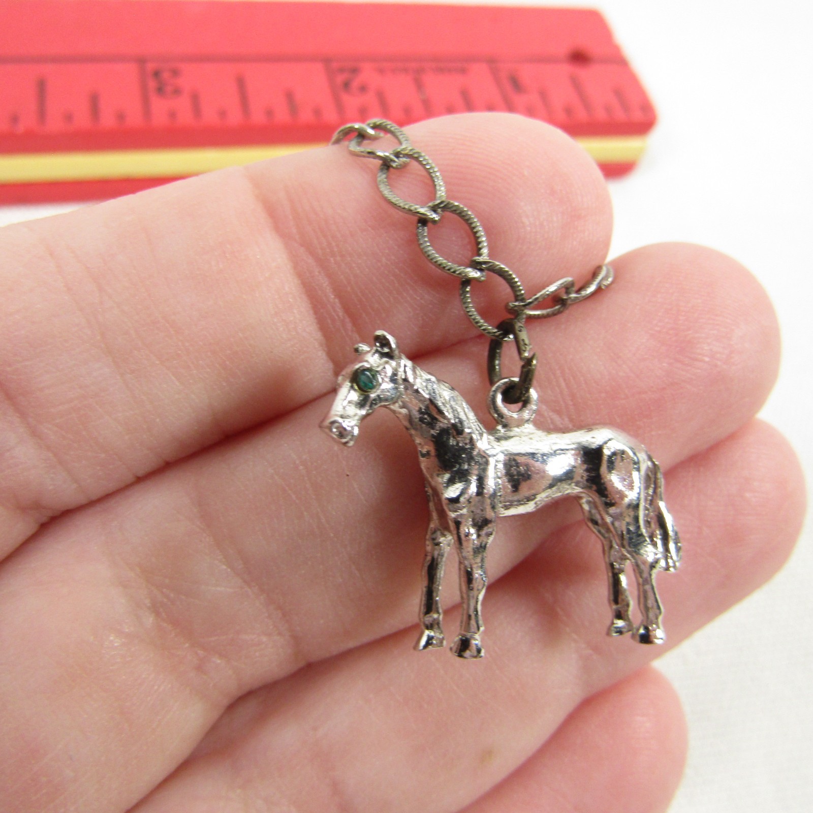 Vintage New Orleans Charm Bracelet Trumpet Horse Collie Arch Bells