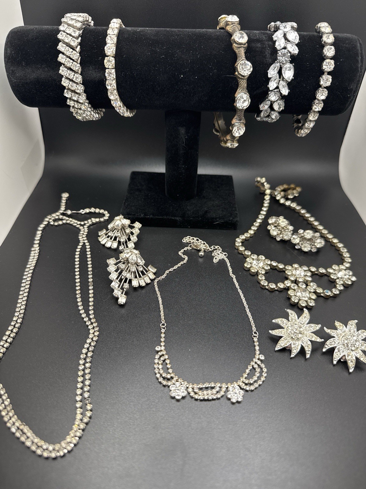Vintage Weiss Sarah Coventry Rhinestone Jewelry Lot Signed Mixed Pieces