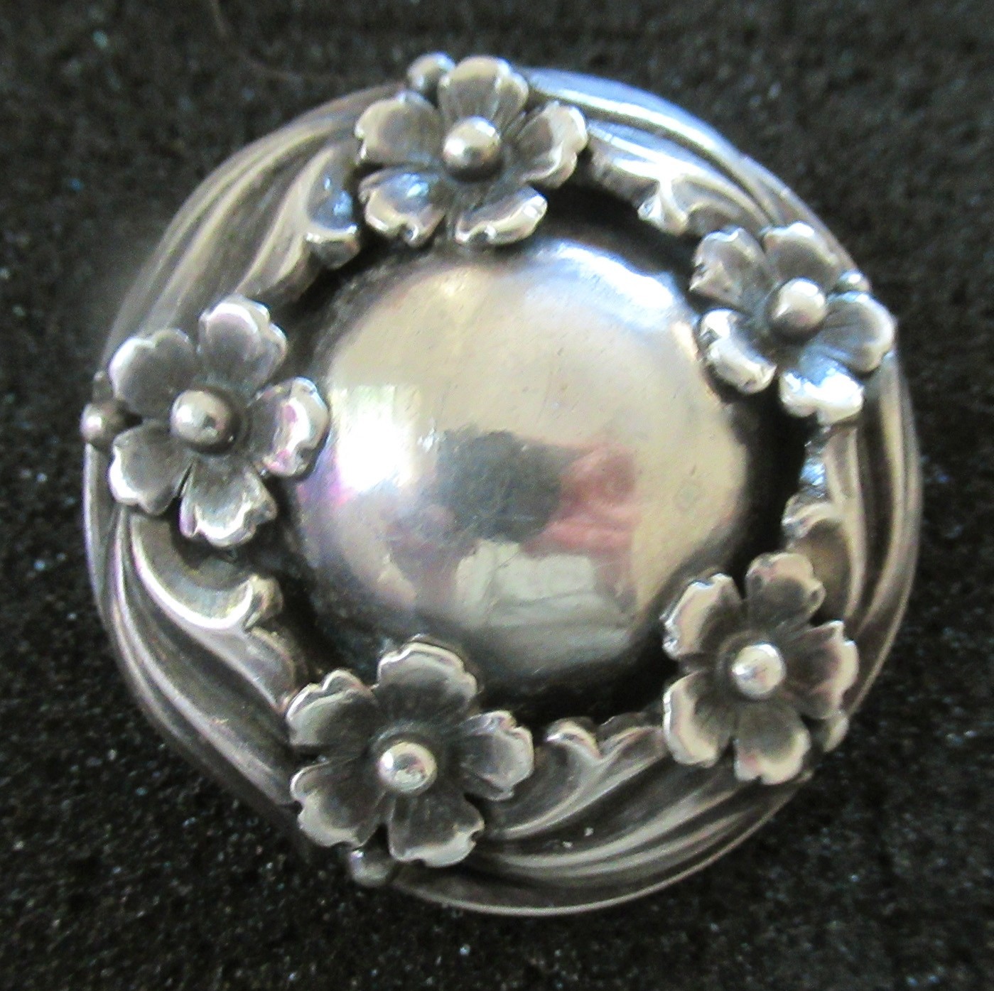 VINTAGE STERLING DENMARK N E FROM DENMARK DRESS CLIP , 1 3/8 INCHES, 12 GRAMS