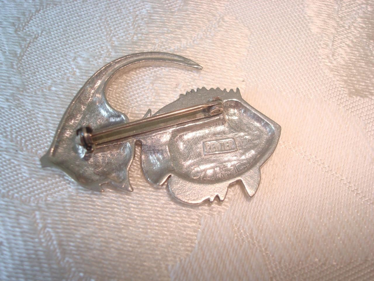 Vintage Clift Pewter Fish Pin Brooch KJ