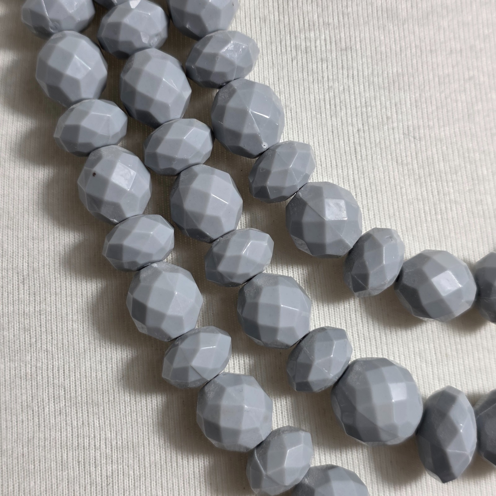 Sugarfix by BaubleBar Triple Strand Statement Necklace Gray Faceted Beads