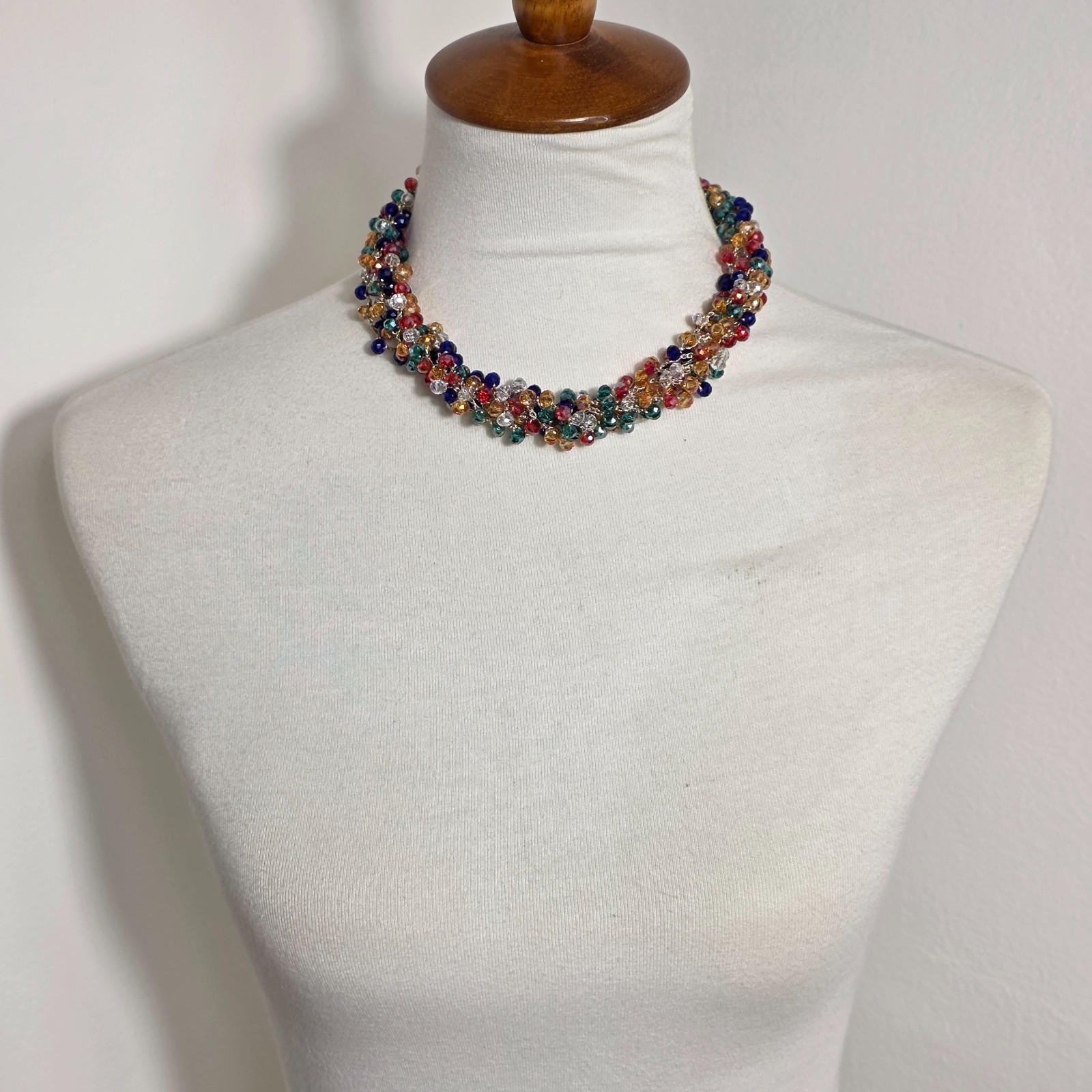 Stella & Ruby Multi-Colored Beaded Necklace Faceted Acrylic Crystal Beads
