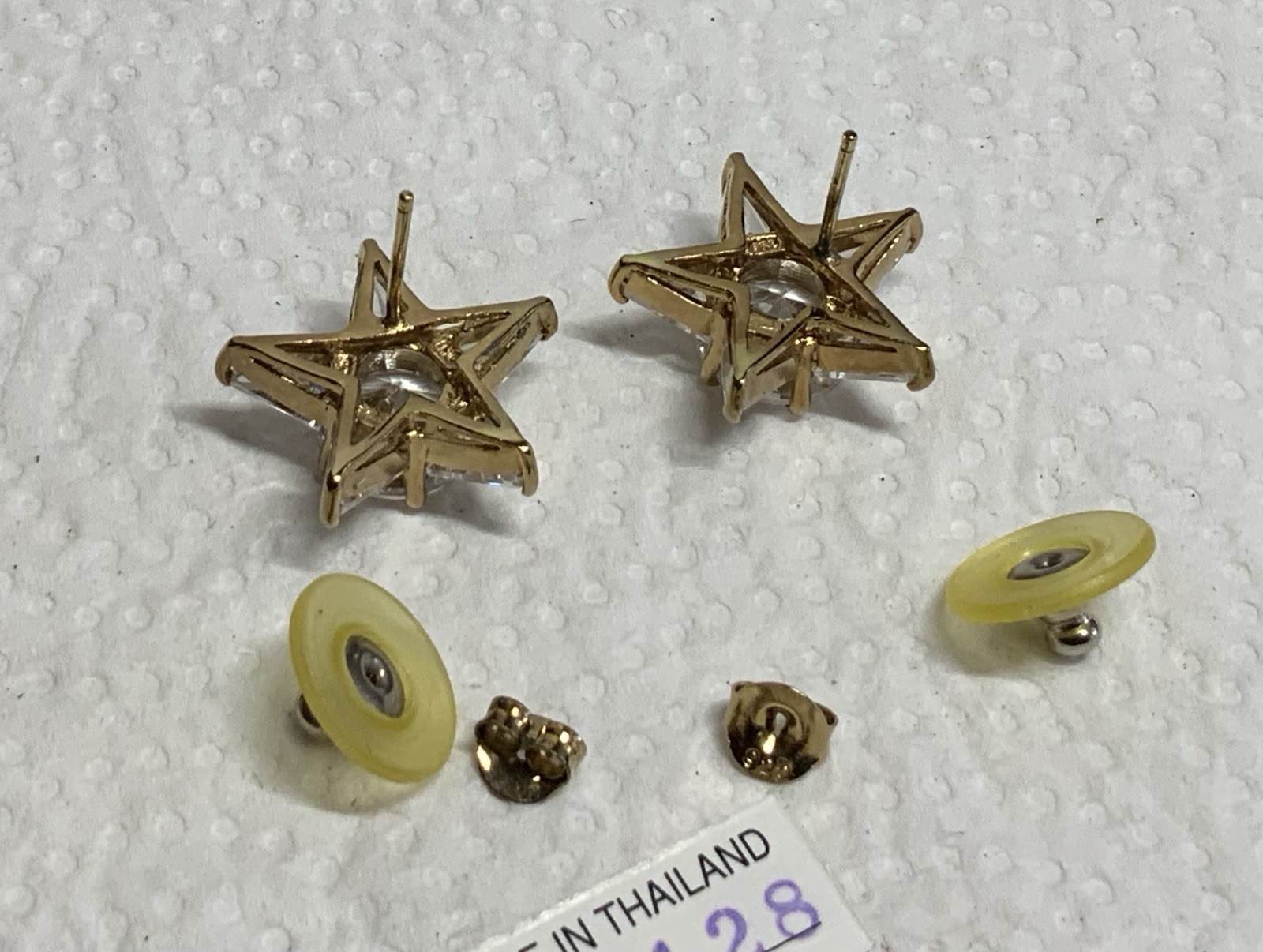 Signed,925 HC,Dangle HSN SP FL,Earrings,Hollywood Collection Cubic Zirconia Star