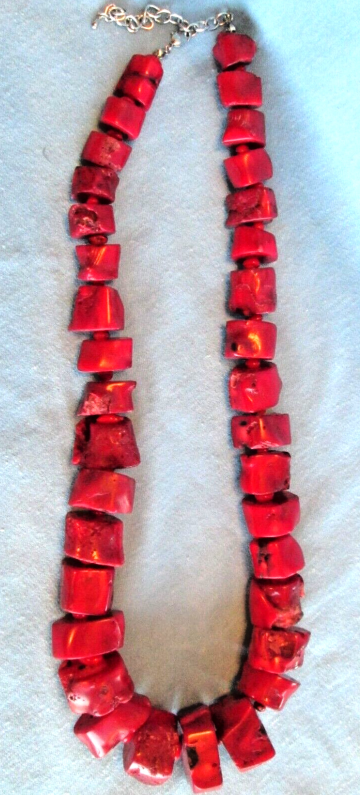 STUNNING Bamboo Coral Nugget Necklace ~ 24 inch Statement Necklace