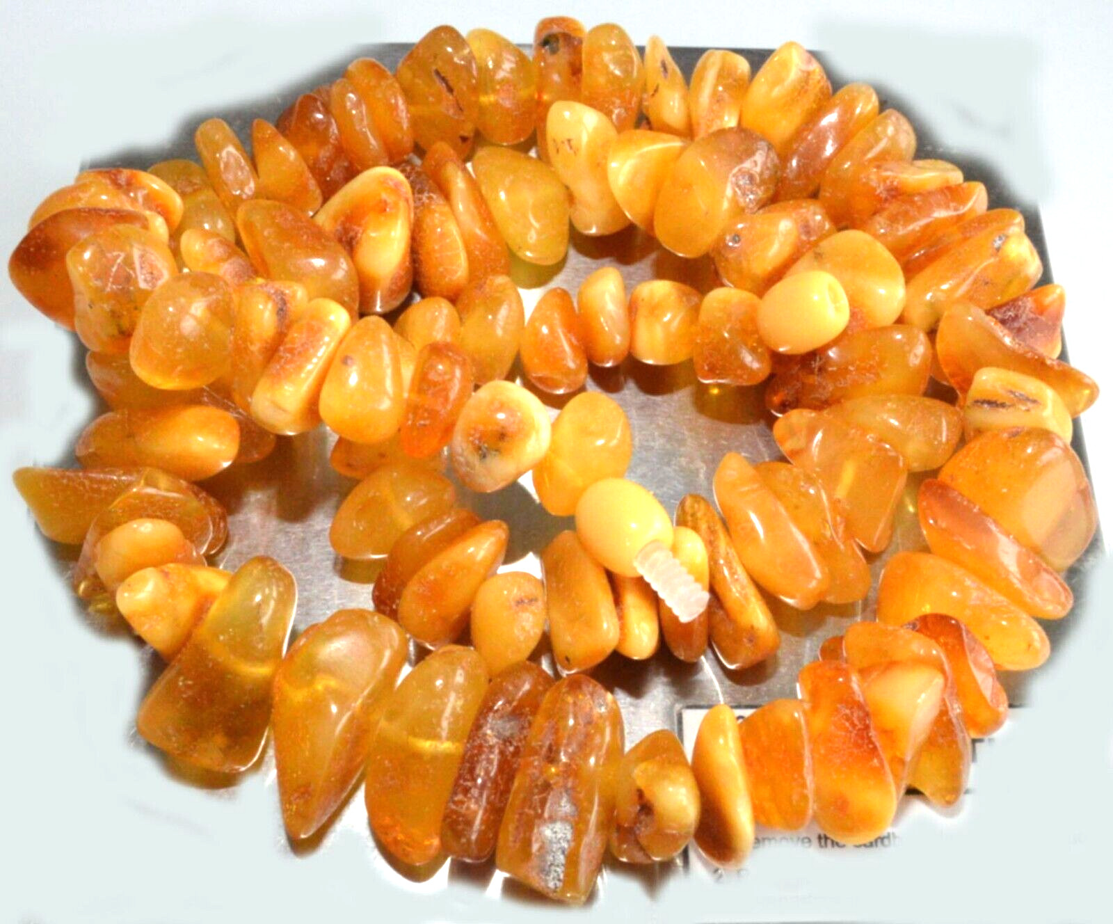 45gr RUSSIAN SOVIET BALTIC AMBER BEAD NECKLACE 琥珀 BRACELET STONE PENDANT EARRING