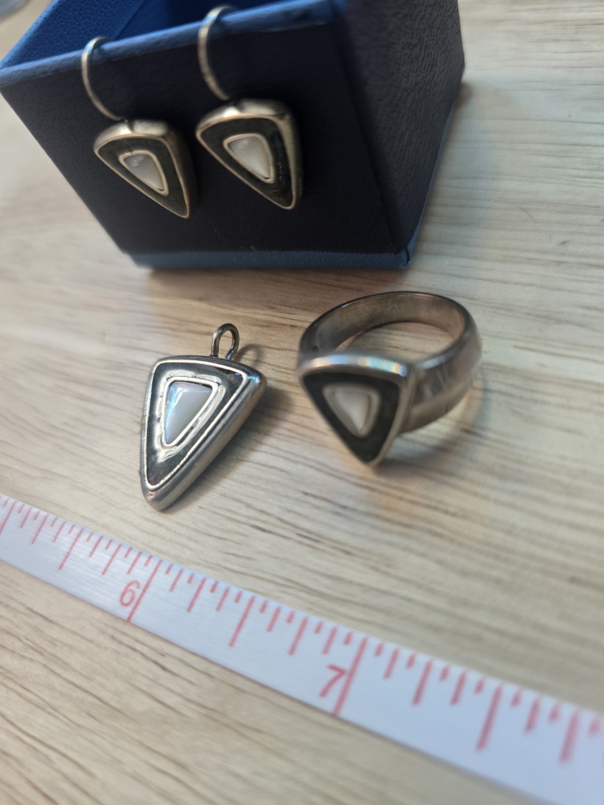 Carolyn Pollack Relios 925 Sterling Silver FULL SET ring Pendant Earrings Ex Con