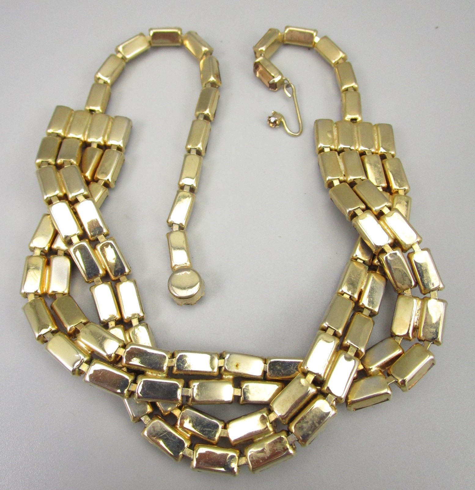DAZZLING VINTAGE SIGNED WEISS TOPAZ RHINESTONE NECKLACE BRACELET EARRINGS SET