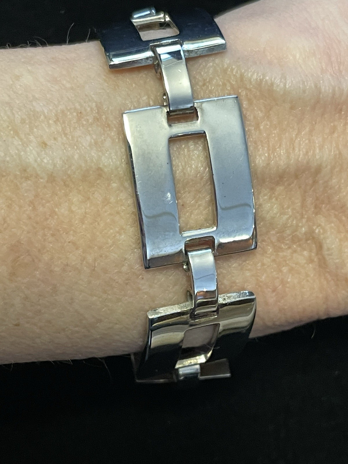 Vintage 1980’s Sterling 925 MEX Bracelet Art Deco Panel Link 6.5 In 18 gr Sale!