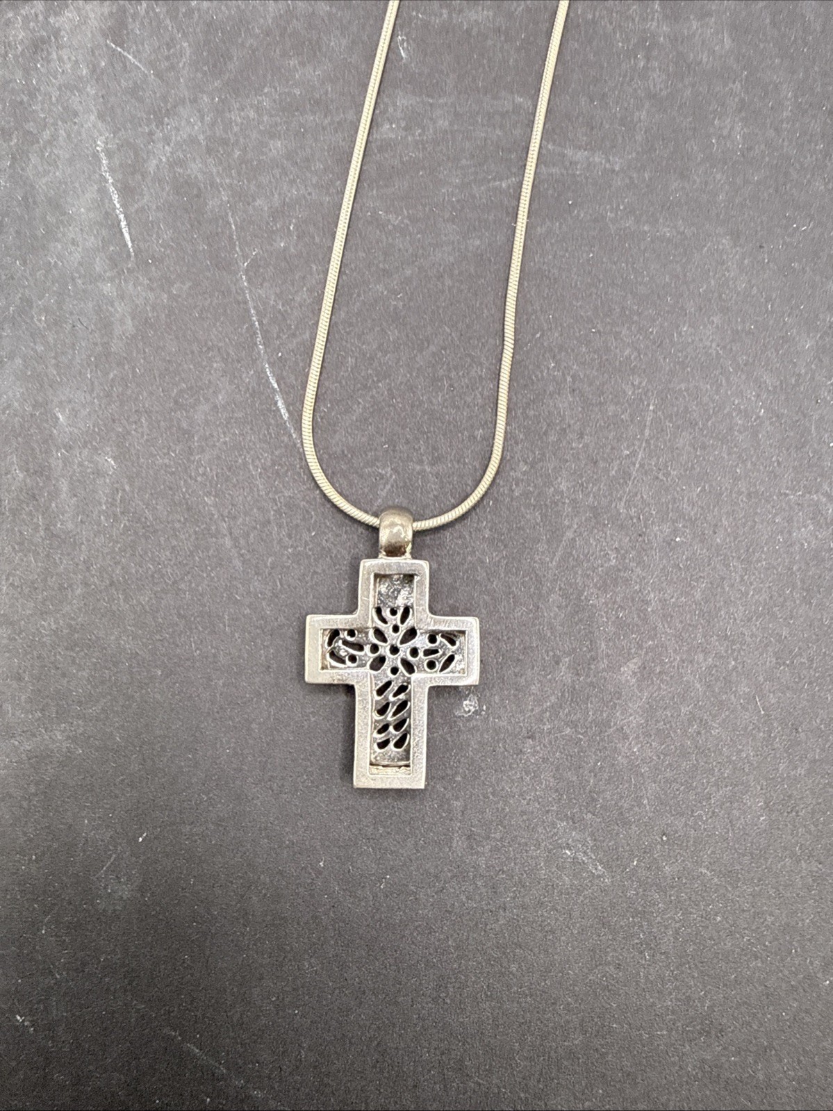 ⭐️Sterling Silver Cross Pendant Necklace With Designs