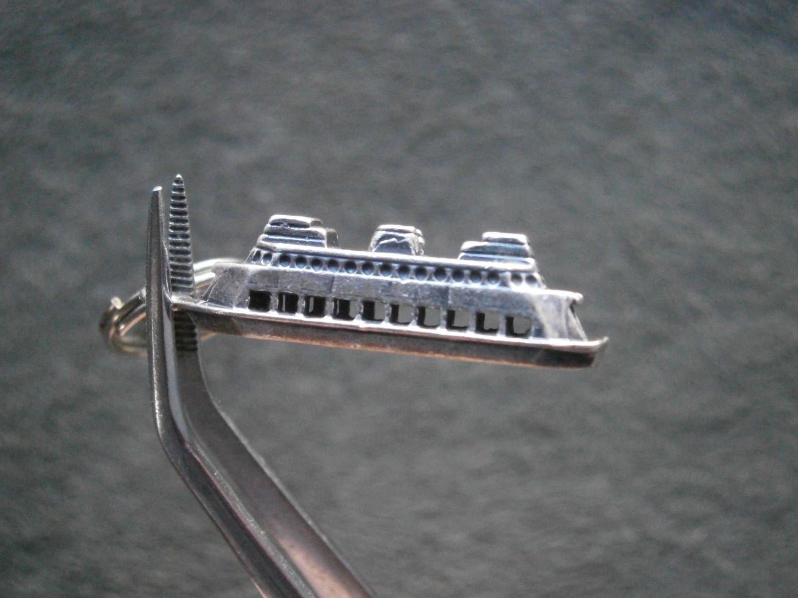 Cape May NJ Cruise Ship Ferry Vintage Sterling Silver Bracelet Charm Pendant 4g