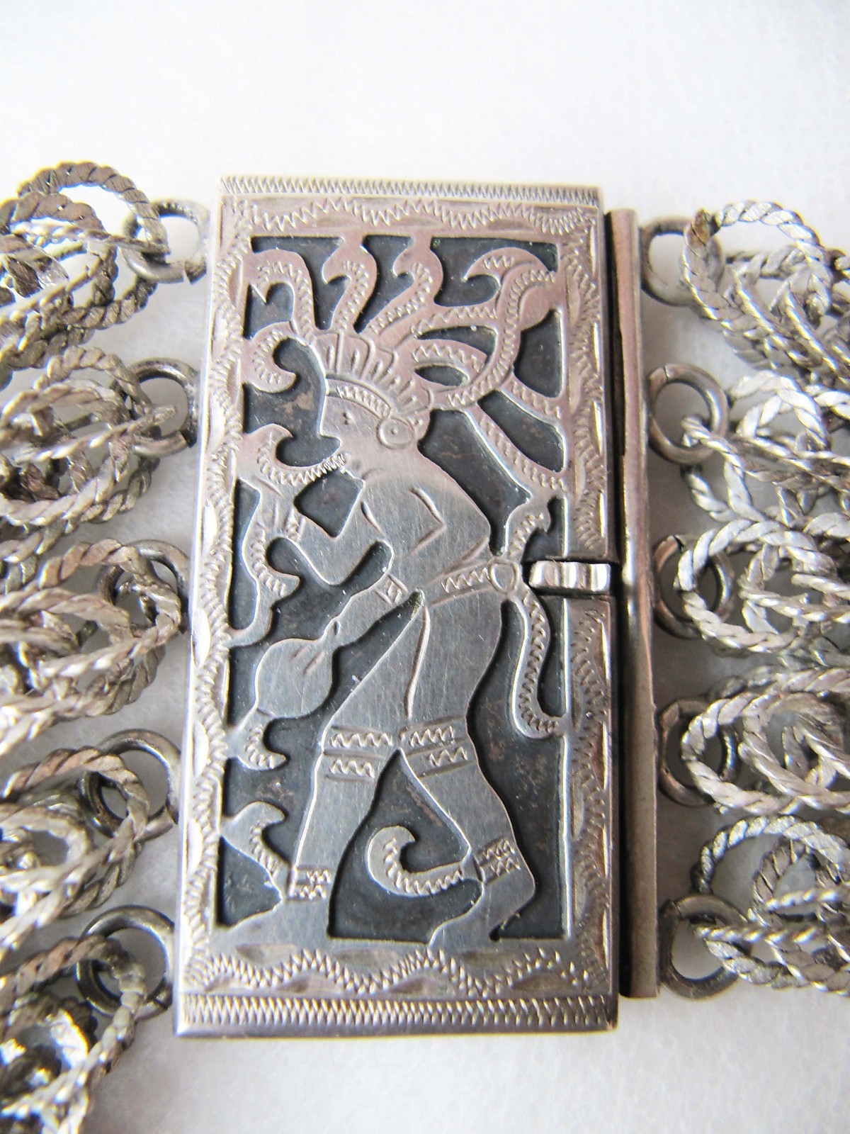 Guatemala .900 Silver Five-Strand Choker Necklace Vintage 5.21 Toz
