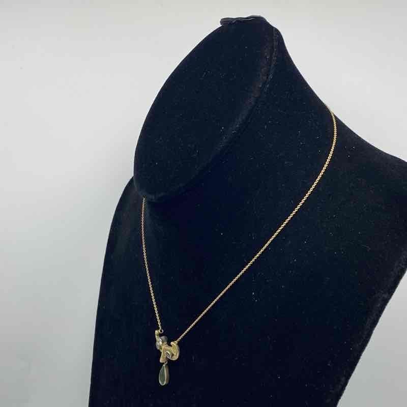 Vintage 14K Yellow Gold Diamond Sapphire Figural Mask Necklace 16.25″ 5.3g