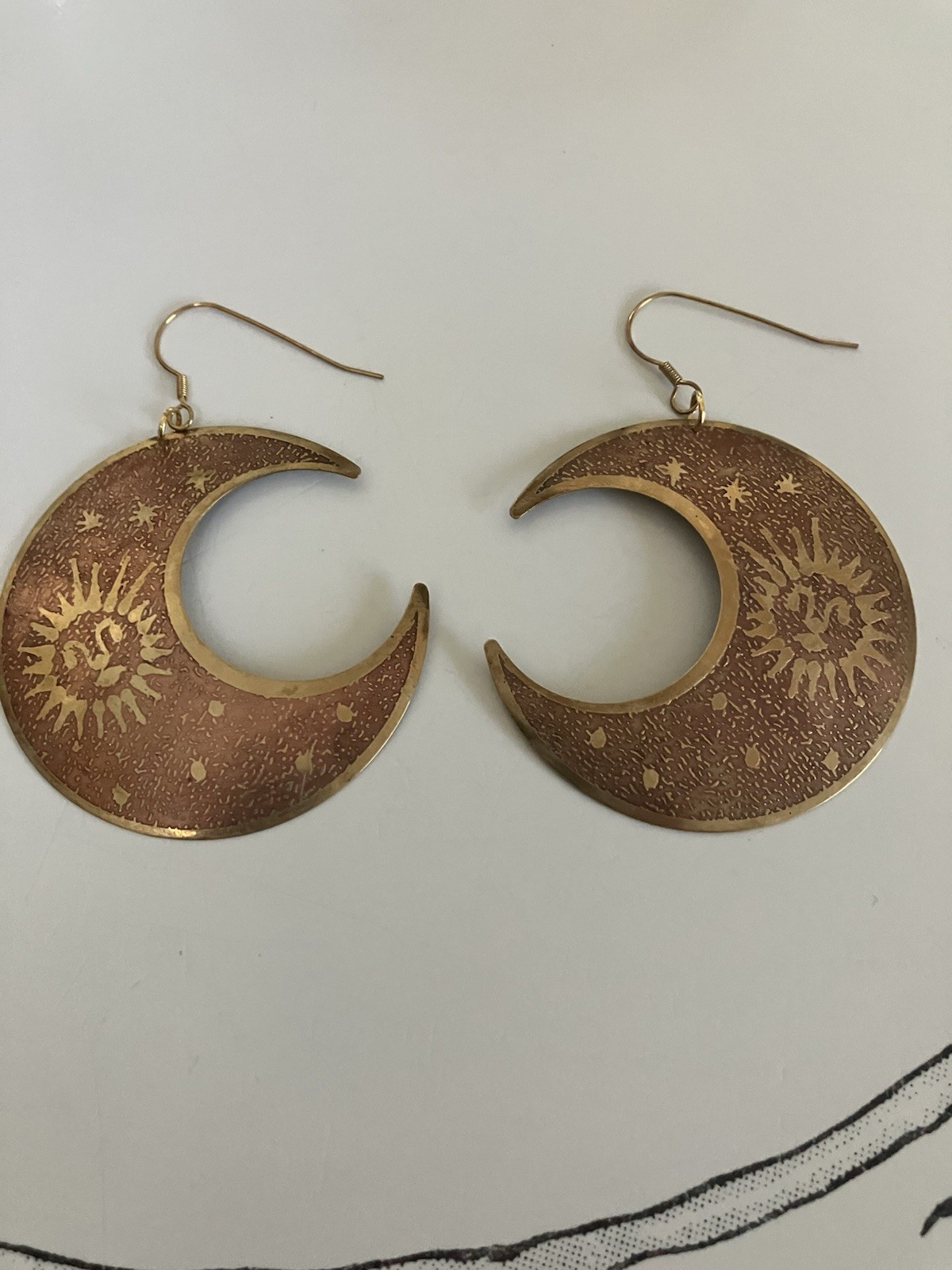 Vintage Brass Earrings-Lot Of 3- Statement Pieces