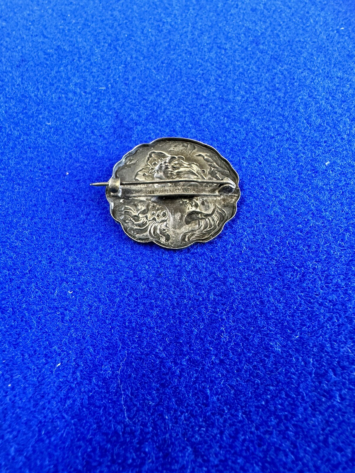 Art Nouveau Brooch Sterling Top Lady’s Portrait With Totally Original Hook Clasp