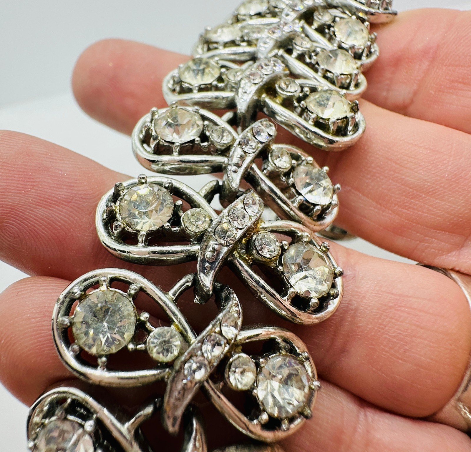Lot Coro Pegasus Rhinestone Bracelet and 2 Atomic Starburst Brooches