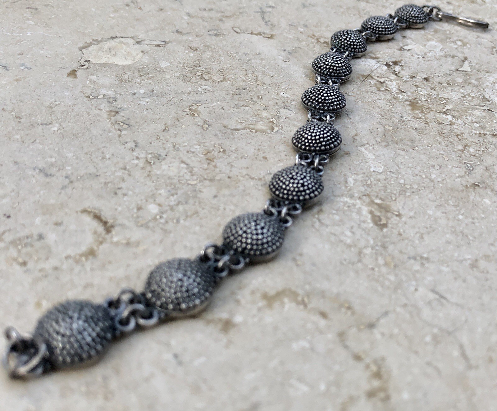 ✨🫧 VINTAGE .925 STERLING SILVER DOME BEAD BALL Link Bracelet | ESTATE Piece 🫧✨