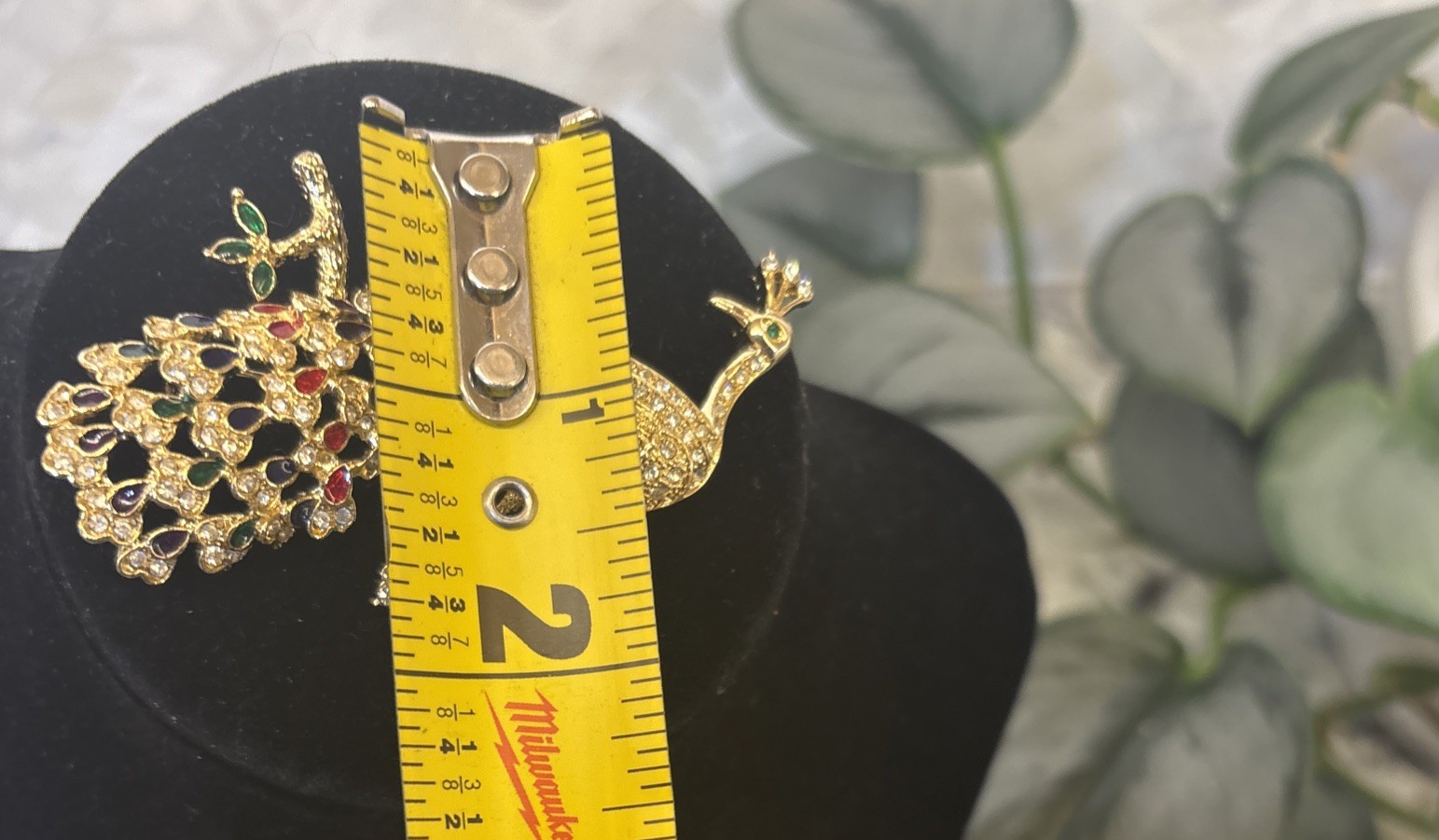 Vintage Peacock Bird Gold Tone Rhinestone Green Purple Red Brooch Pin READ