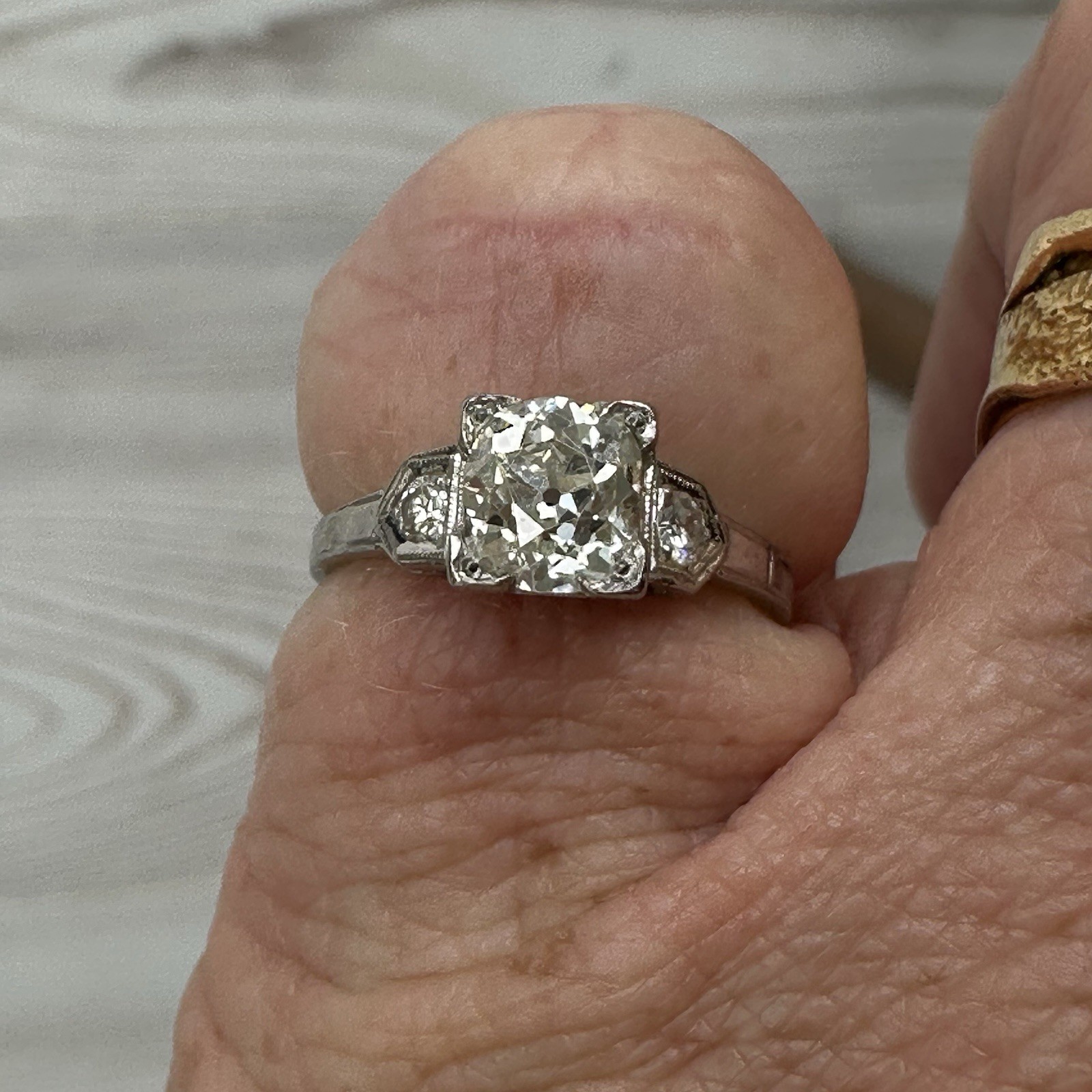 Edwardian Old European Cut Diamond Ring 1.26 Cttw