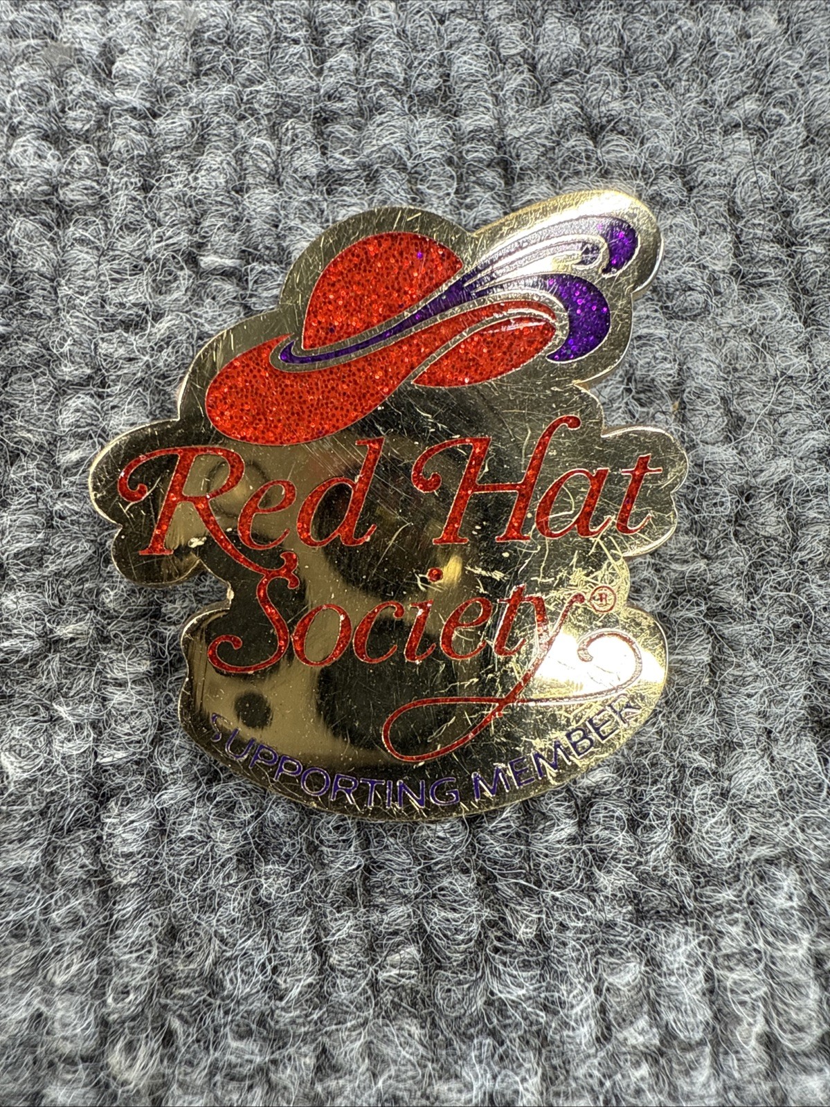 Lot of 5 Red Hat Society Enamel Pins – Anniversary, Simply Fun, Charms