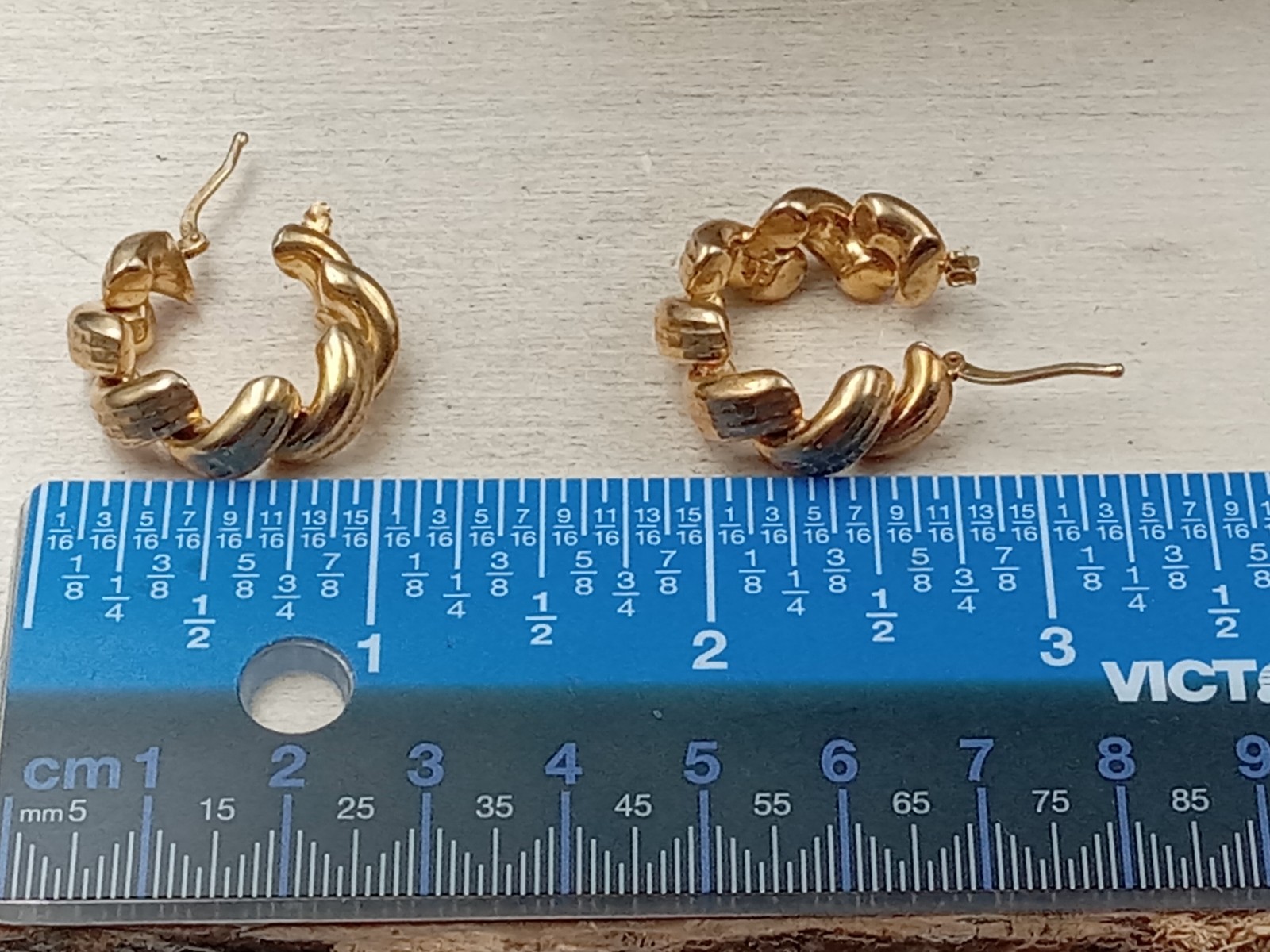 Designer ITAOR Sterling Silver & Gold Wash Earrings: About 1″ in Diameter