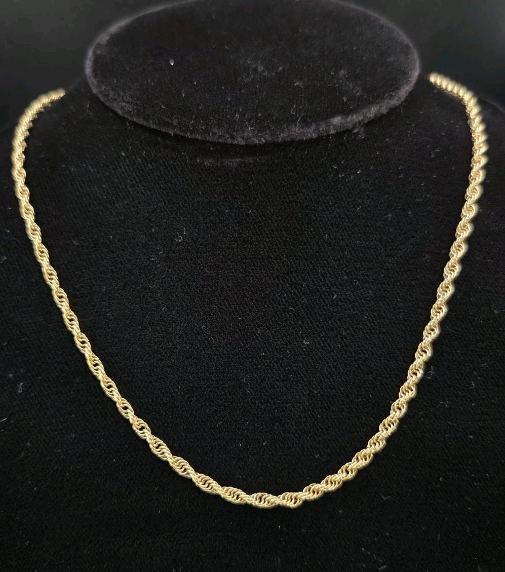 Vintage 1/20 12k Gold Filled Rope Chain Necklace 30 Inch