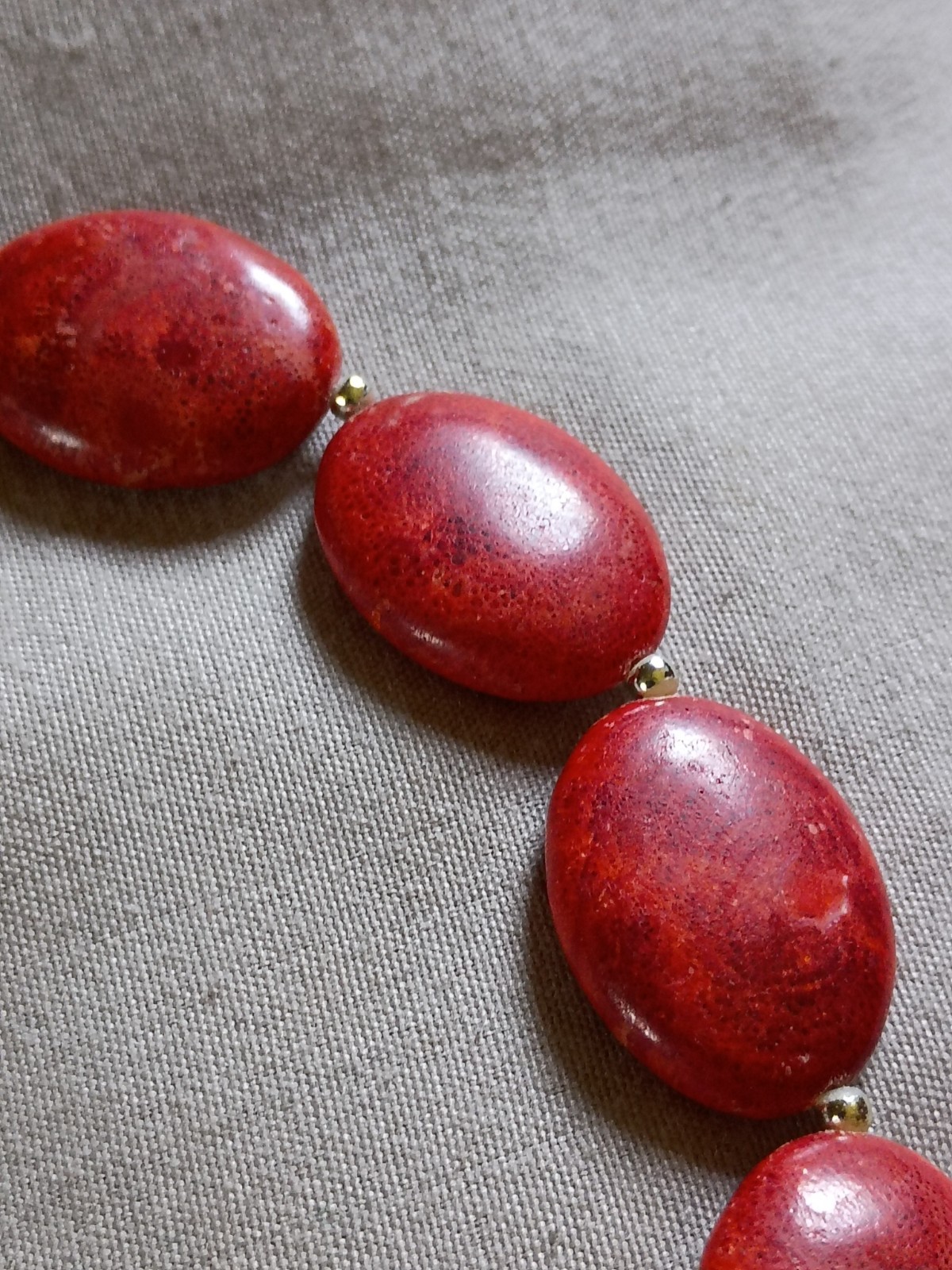 Vintage Dark Red Coral Necklace.