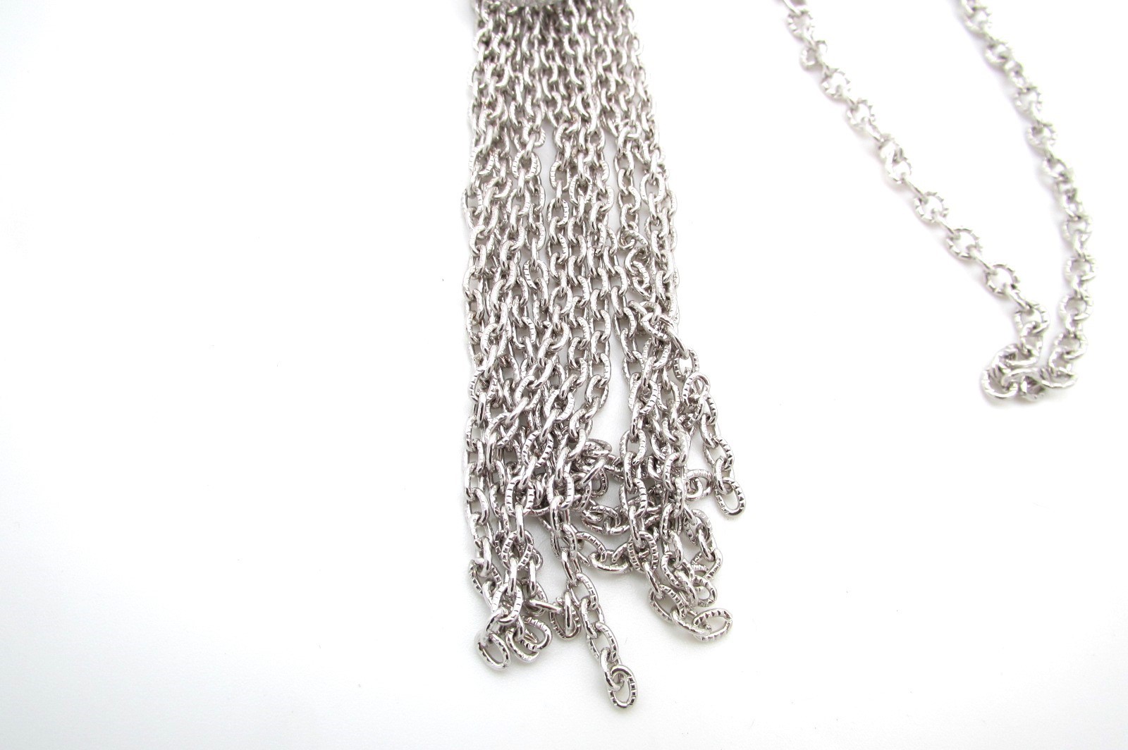 Vtg Emmons Silver Tone “Show Off” Convertible Tassel Necklace/Brooch Combo
