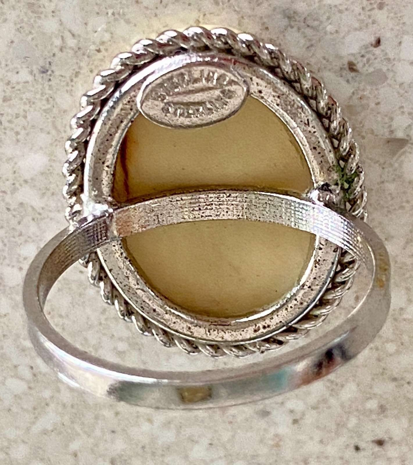 Vintage Sailing Ship Sterling Silver Ring Size 6.5 Maritime Oval Ladies
