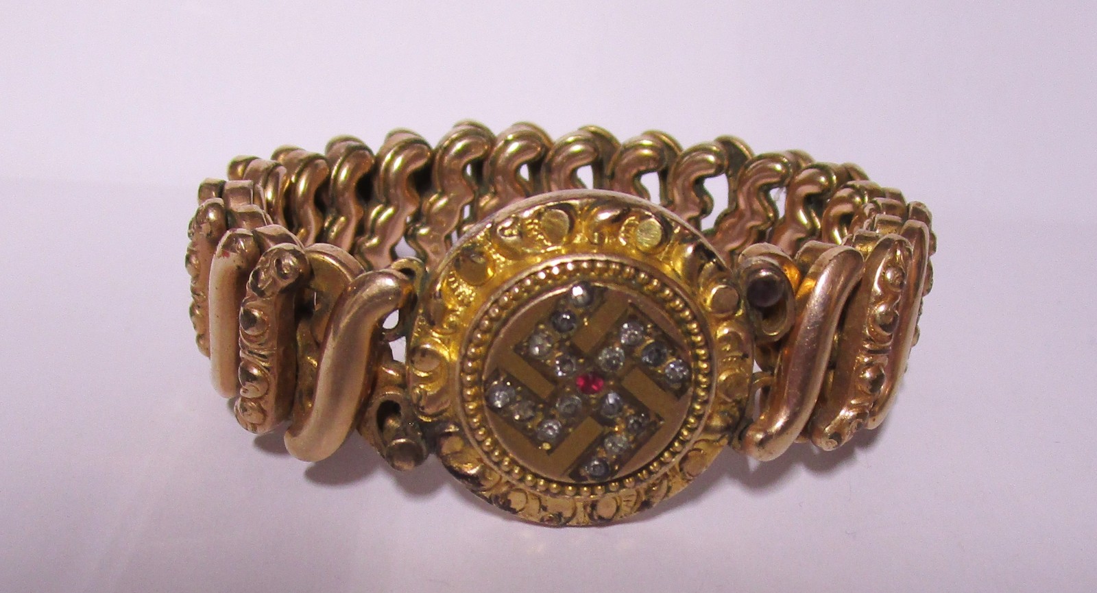 Vintage Copper/Gold Tone – Expanding – Indian Good Luck Design Bracelet