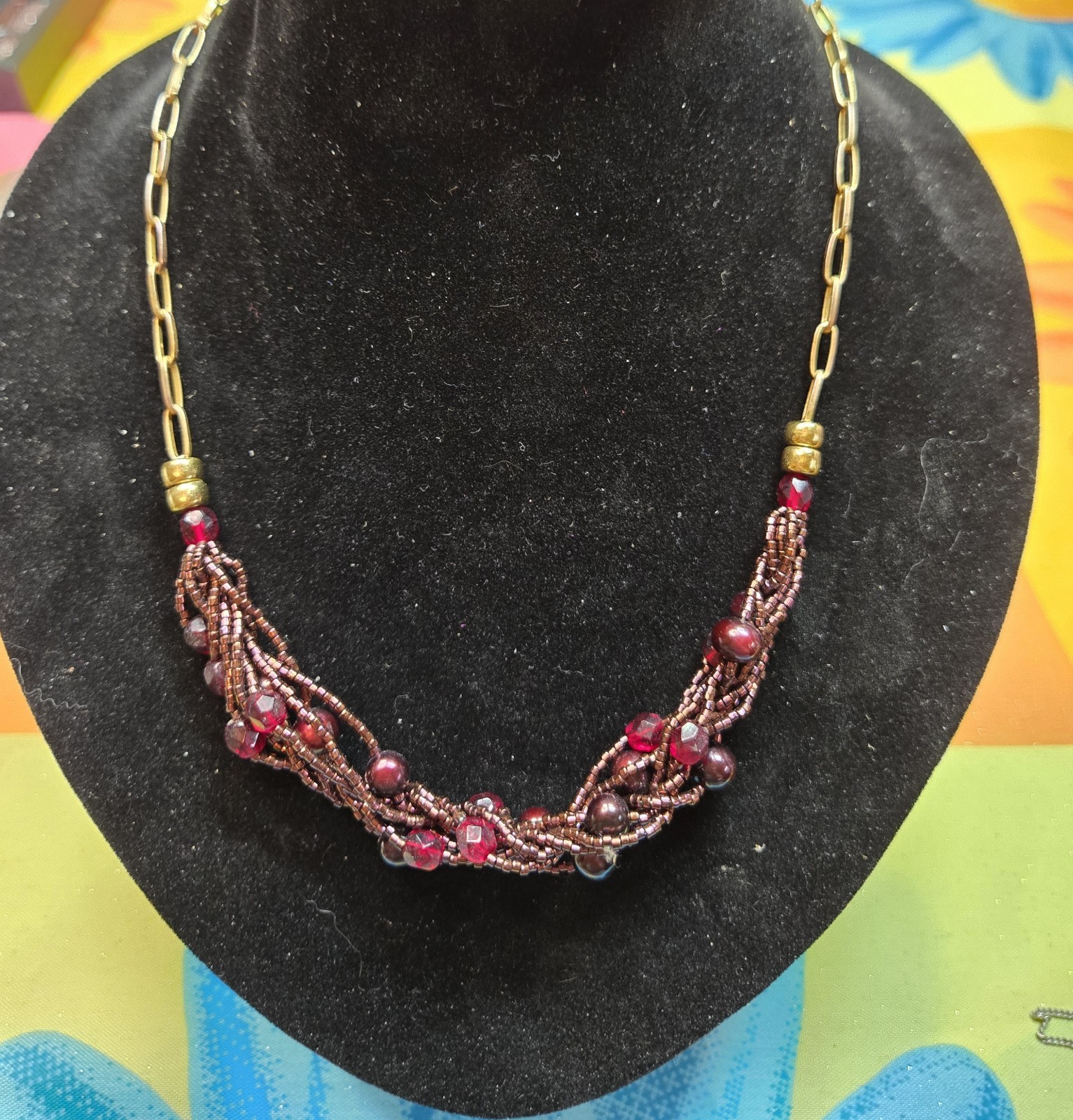 Vintage Coldwater Creek Red Beaded Necklace