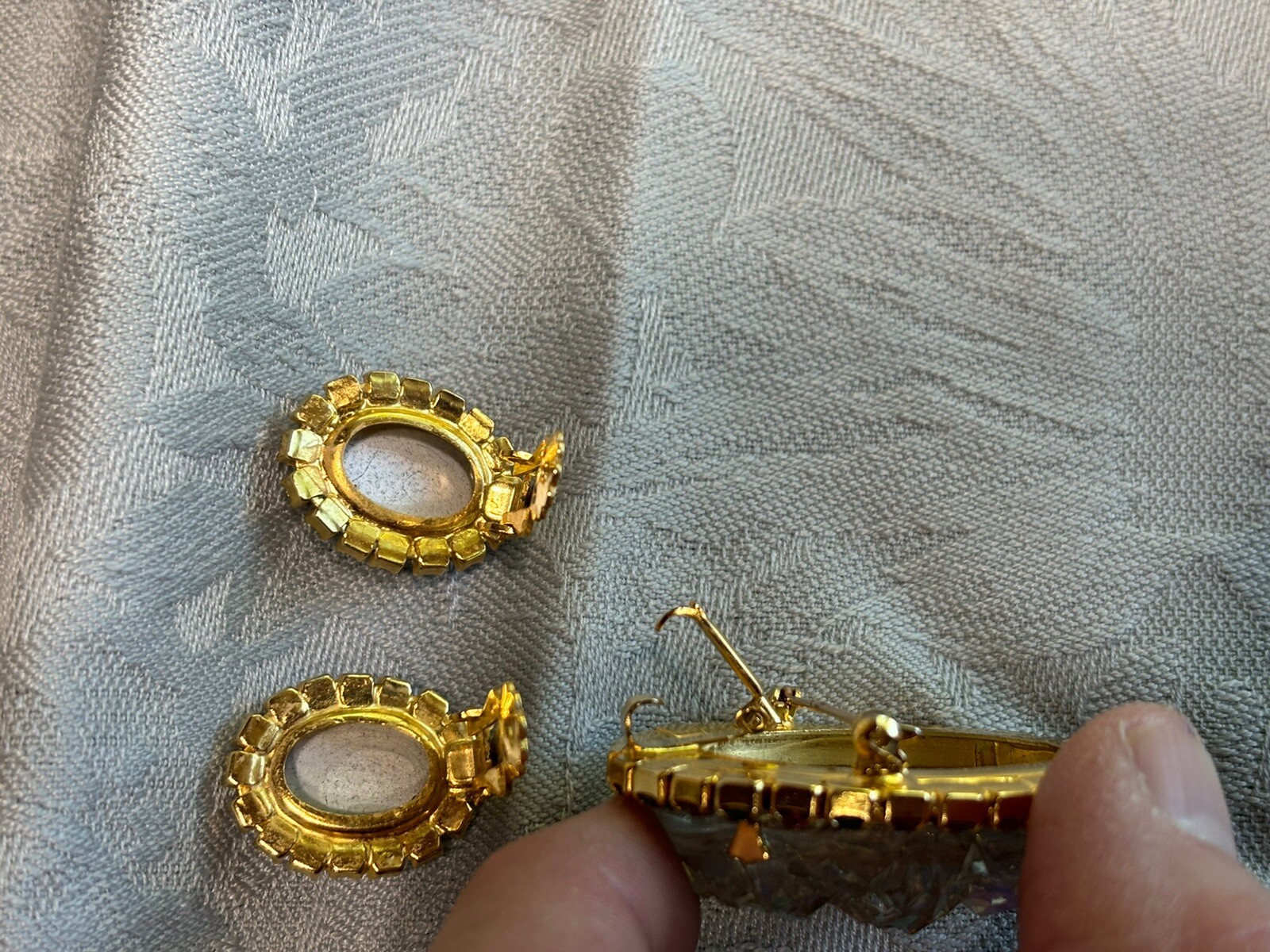 Vintage 1960’s JULIANA D&E Geode AB Rhinestone Brooch Pendant Matching Earrings