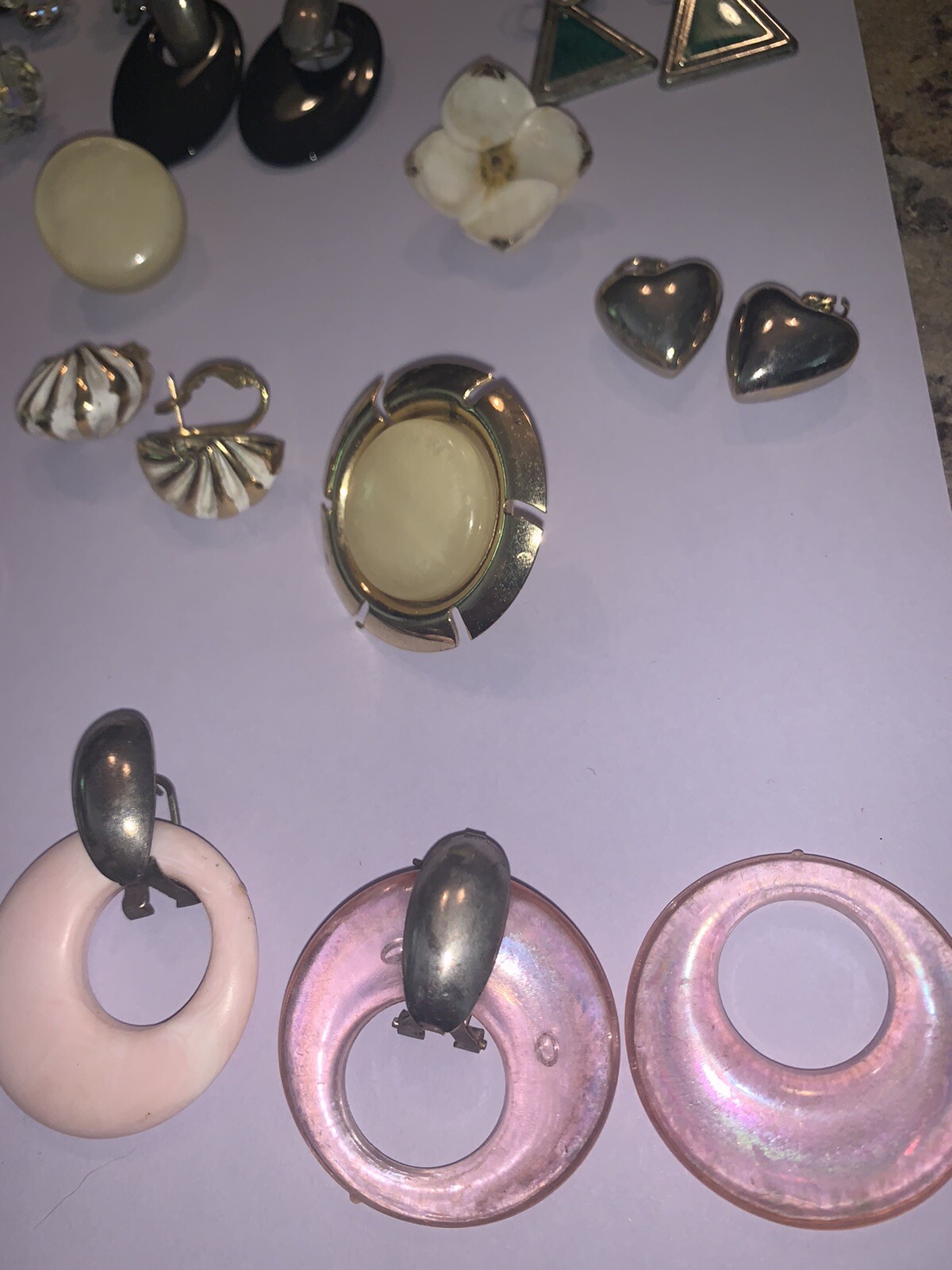 Huge Lot Vintage 60’s 70’s 80’s Earrings Clip & Screw On Some Pendants