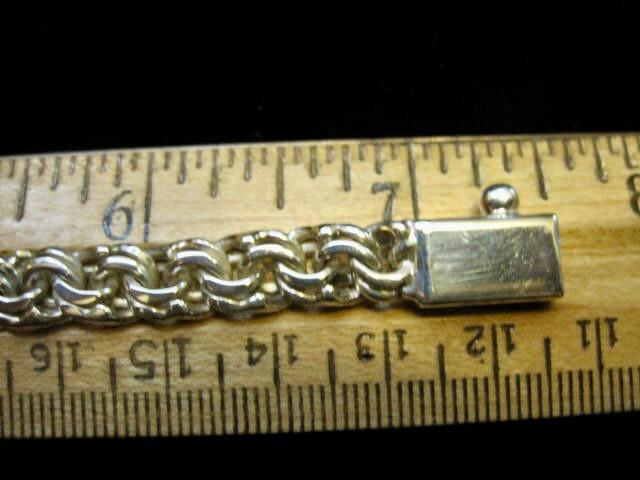 NEW DOUBLE ROLO LINK STERLING SILVER CHAIN BRACELET 24.4 grm – 7.5″ TAXCO MEXICO